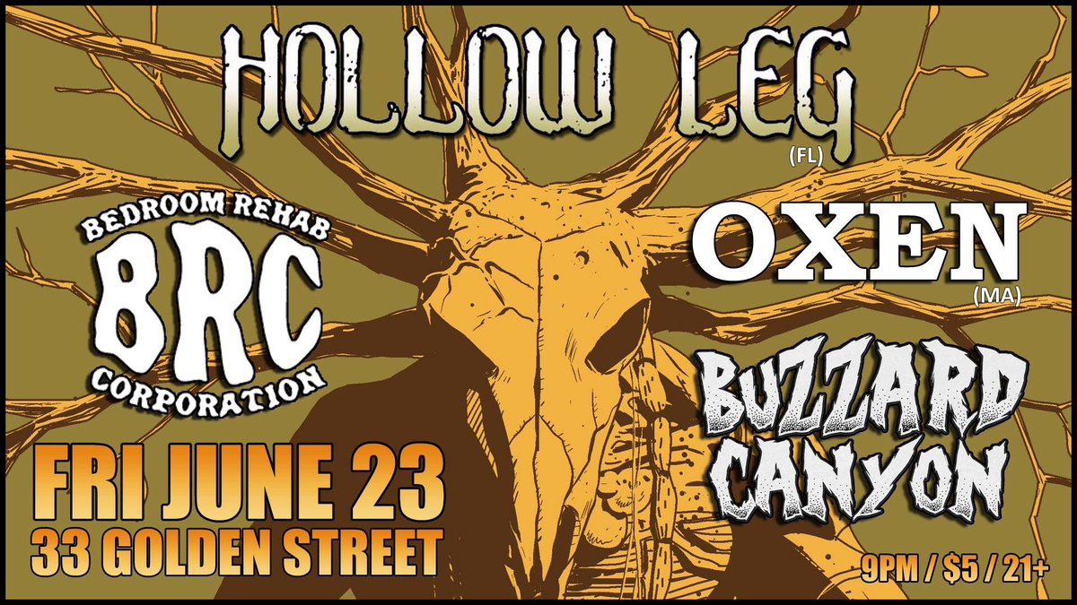 BedrmRehabCorp's tweet photo. Next shows: 2 nights w/ @HollowLegFL: June 22 at @OBriensPub02134 in Boston MA &amp; June 23 at @33GoldenNLCT in New London CT https://t.co/8CEIOzuagw