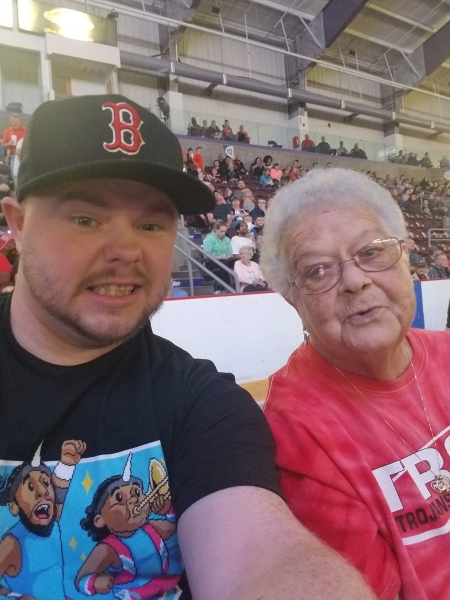 RjCook14's tweet photo. Me and my gg (80 years old) at he first www live event #wweelmira https://t.co/97xnYgGs6C