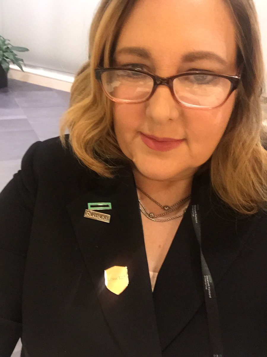 KellyEHB's tweet photo. People attending #training at #HPEDiscover this week will earn this lapel pin and digital badge!! https://t.co/VQxB7YbIQb