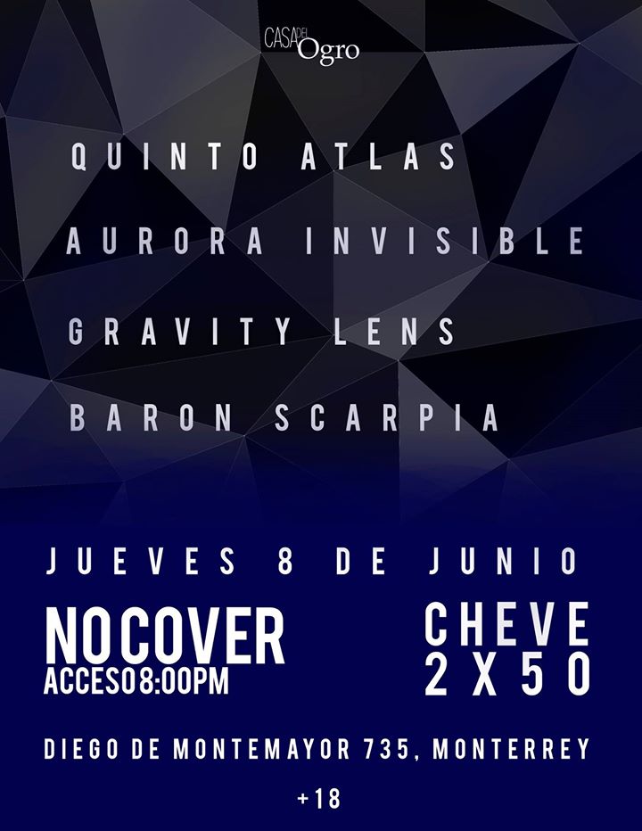 gravitylensmx's tweet photo. This Thursday June 8th we will be at La Casa del Ogro in Barrio Antiguo, don't miss it! #rock #livemusic #monterrey #indiemusic #gravitylens https://t.co/1Ft2CqK2t6