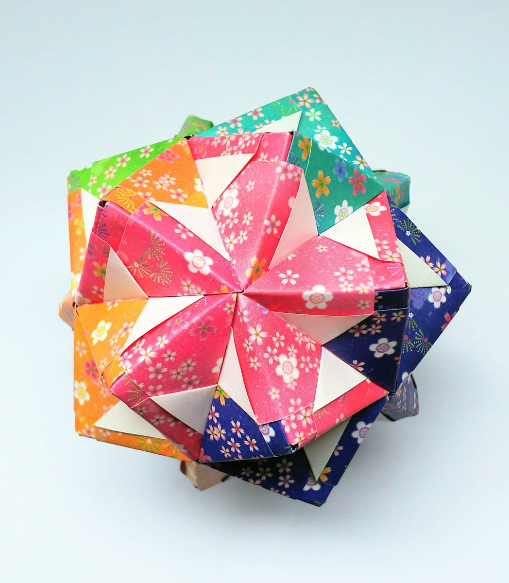 Satoh Hiroko 買った折り紙で作ってみた つがわみお さんの リボン ユニット折り紙 ３０枚組 折り紙 折り紙作品 おりがみ Origami Origamipaper Claft