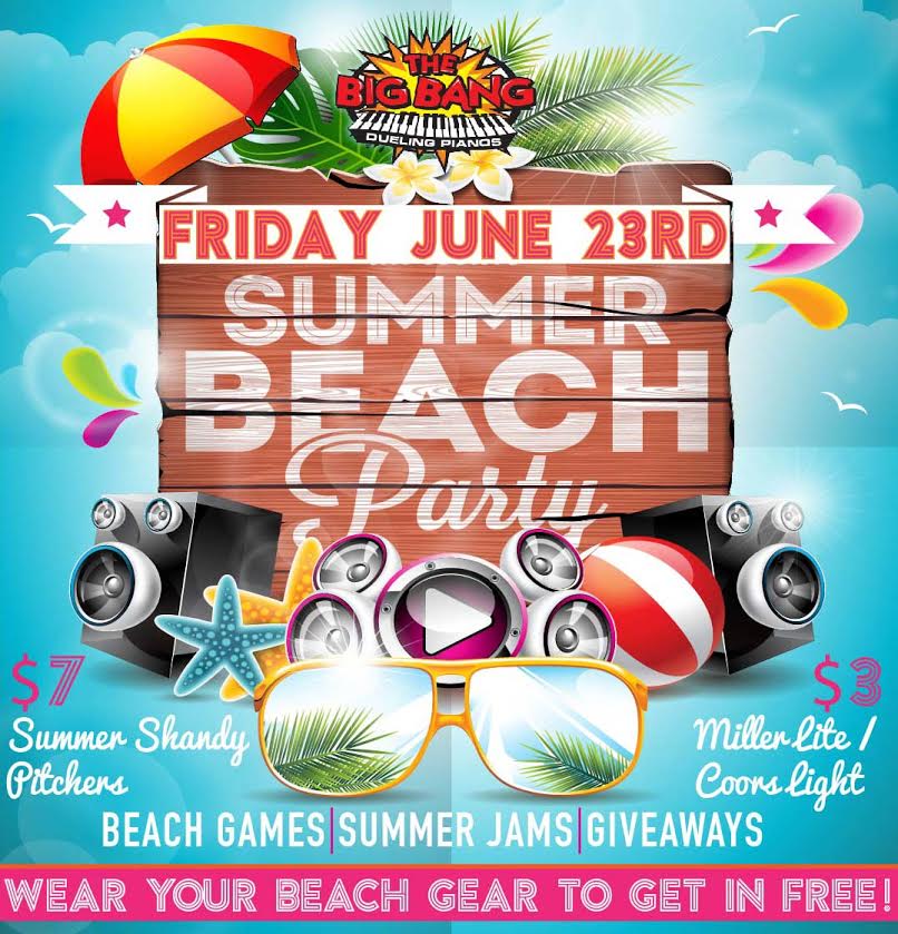BigBangColumbus's tweet photo. It's #Summer in the @ArenaDistrict ! Make sure you're at the hottest party downtown on Friday, June 23rd. #BeachParty #614Drinks https://t.co/nQR1tjd5q4