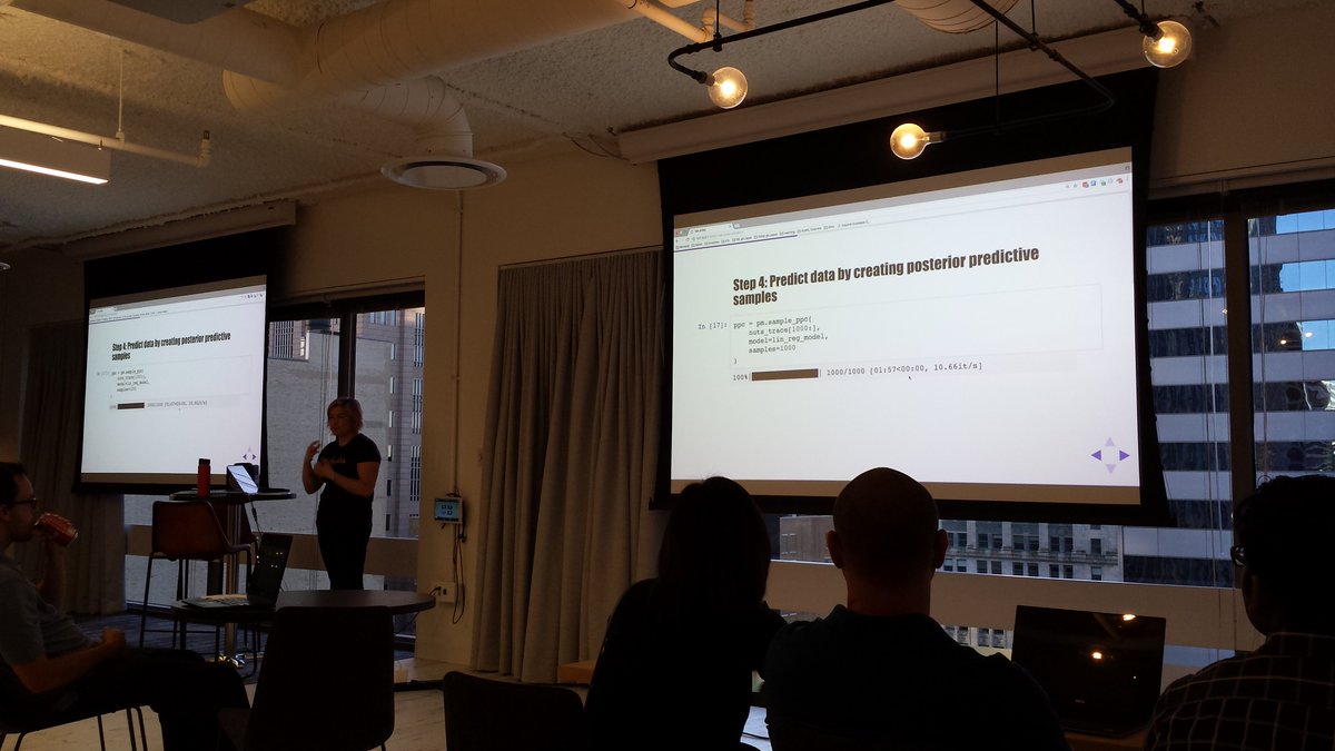 PyData Chicago (@pydatachi) on Twitter photo Showing basic setup of PyMC3 for linear regression <a href="/parsing_science/">Nicole Carlson</a> <a href="/CivisAnalytics/">Civis Analytics</a> <a href="/PyDataChi/">PyData Chicago</a> Showing basic setup of PyMC3 for linear regression <a href="/parsing_science/">Nicole Carlson</a> <a href="/CivisAnalytics/">Civis Analytics</a> <a href="/PyDataChi/">PyData Chicago</a>
