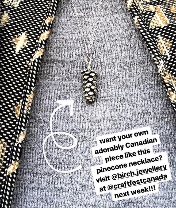 BirchJewellery's tweet photo. Pick up your very own pine cone necklace at @CraftFestCanada! #craftfest2017 #ottcity #ottawa #ottawaevents #birchjewellery https://t.co/EihwW1vcJh