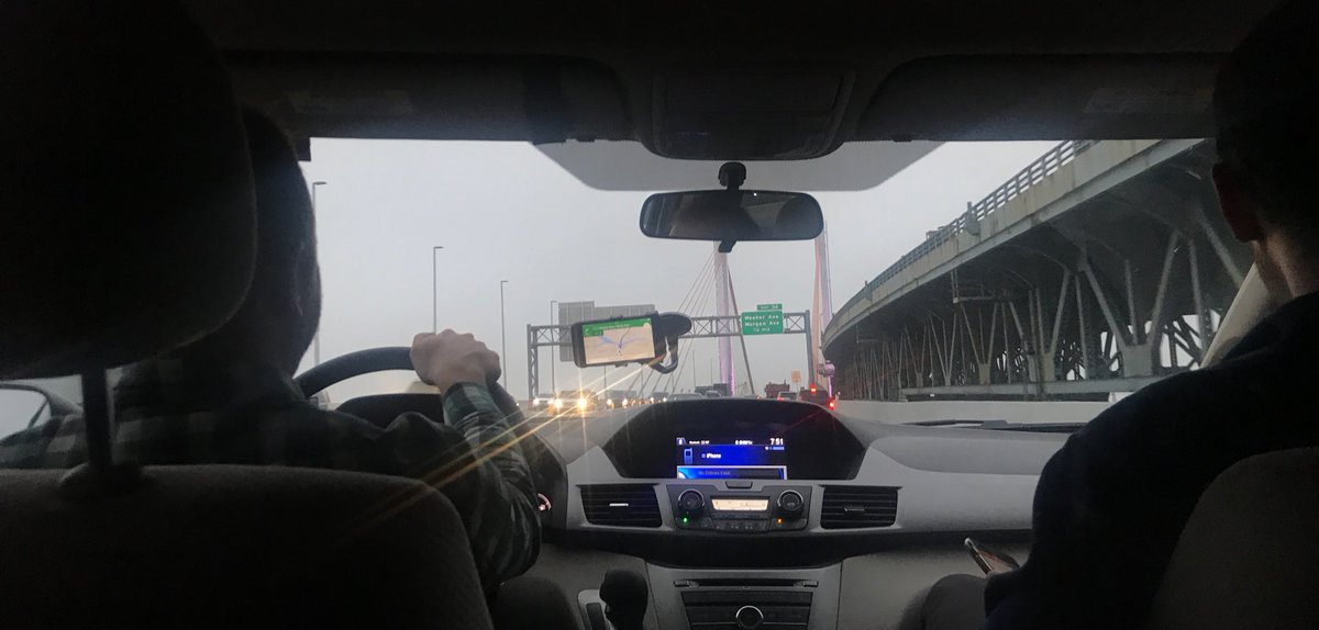 pekochel's tweet photo. Front seat activism with @dh_andrew and @wjfarr : "so lit" @MaxSholl fighting terrible infrastructure one light show at a time. #driveNYC https://t.co/xGj3alkUfD