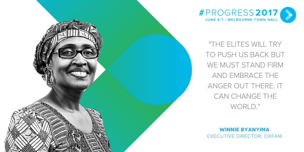 ausprogress's tweet photo. Powerful words from @Oxfam's @Winnie_Byanyima, speaking about global inequality #Progress2017 https://t.co/8jEaHeGAq5