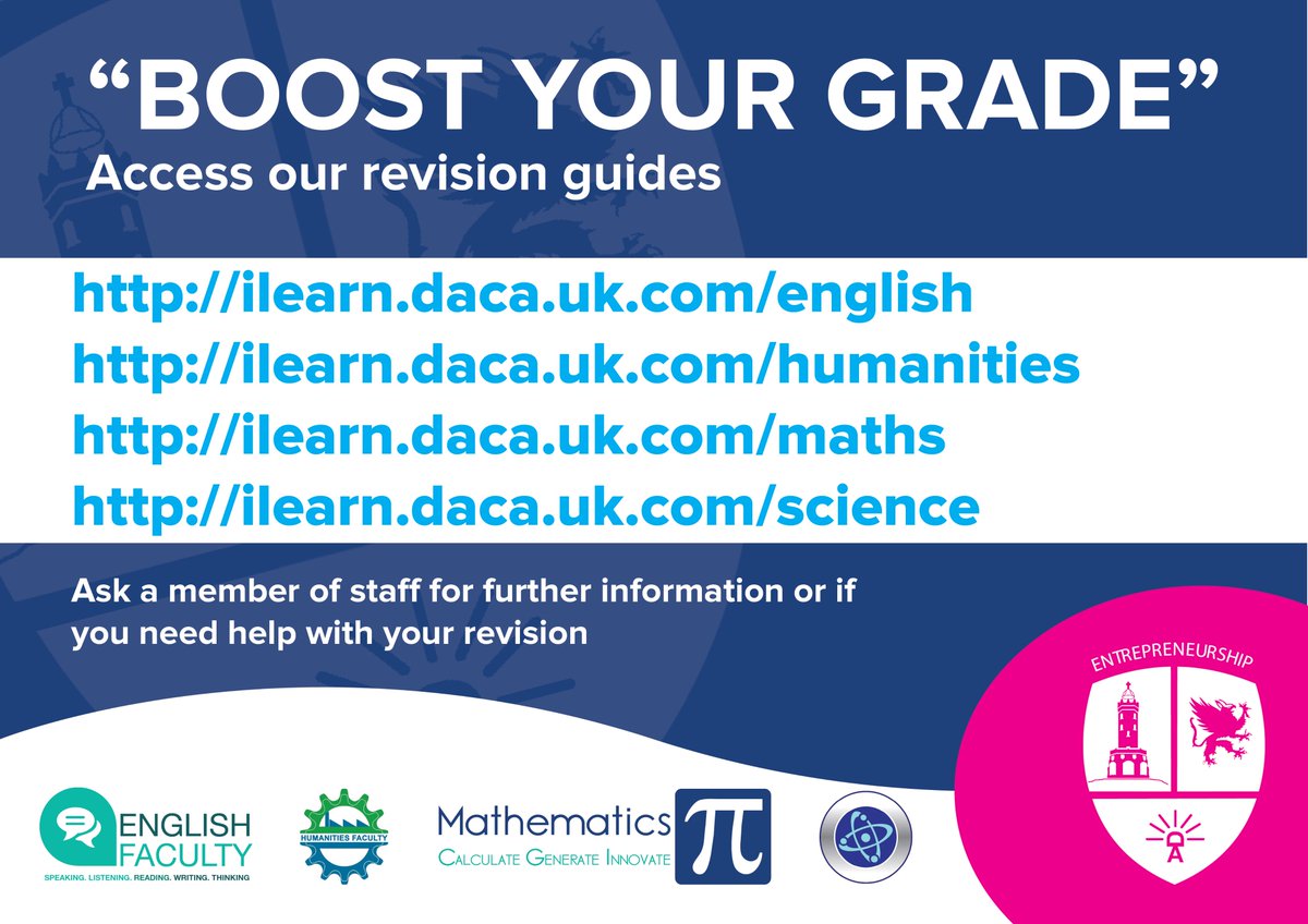 DarwenAcademy's tweet image. Access our #RevisionGuides on iLearn or download the iDACA App - #KeepCalmCarryOn