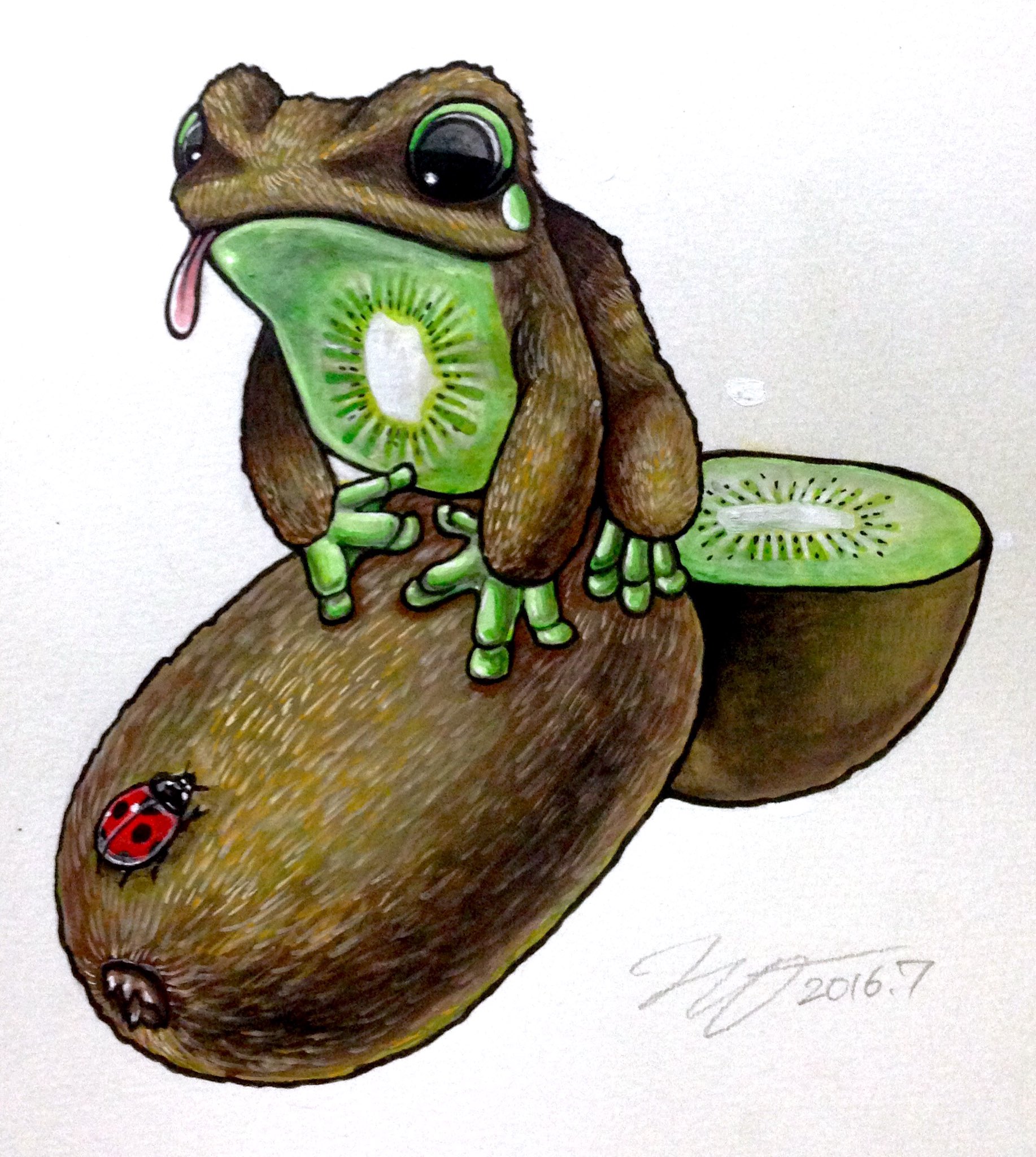 ヒキタ レオ 引田 玲雄 カエルの日だからカエルの画像をあげよう かえるの日 カエルメイト より スイカエル イチゴガエル キウイガエル レモンガエル カエル イラスト拡散 イラスト基地 創作の狼煙 イラスト王国