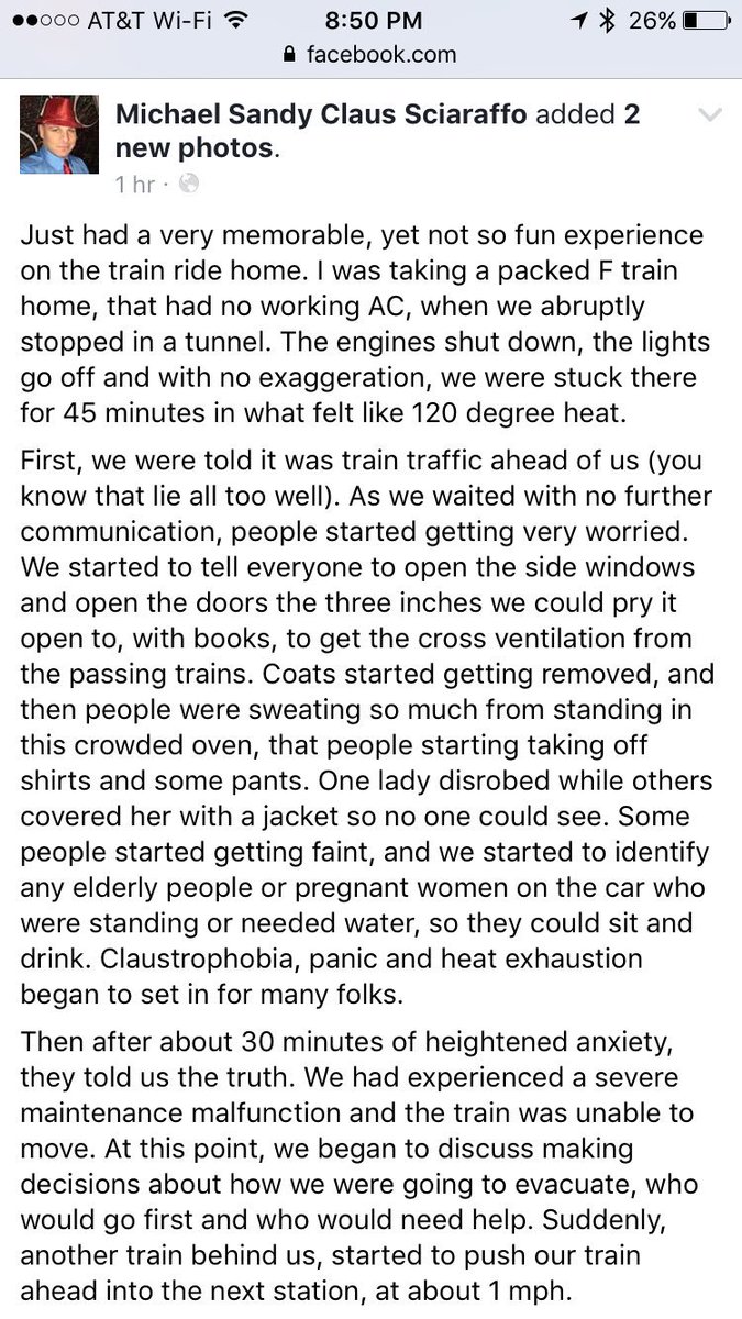 ericuman's tweet image. Hell on the F train. 

m.facebook.com/sandyclausmich…