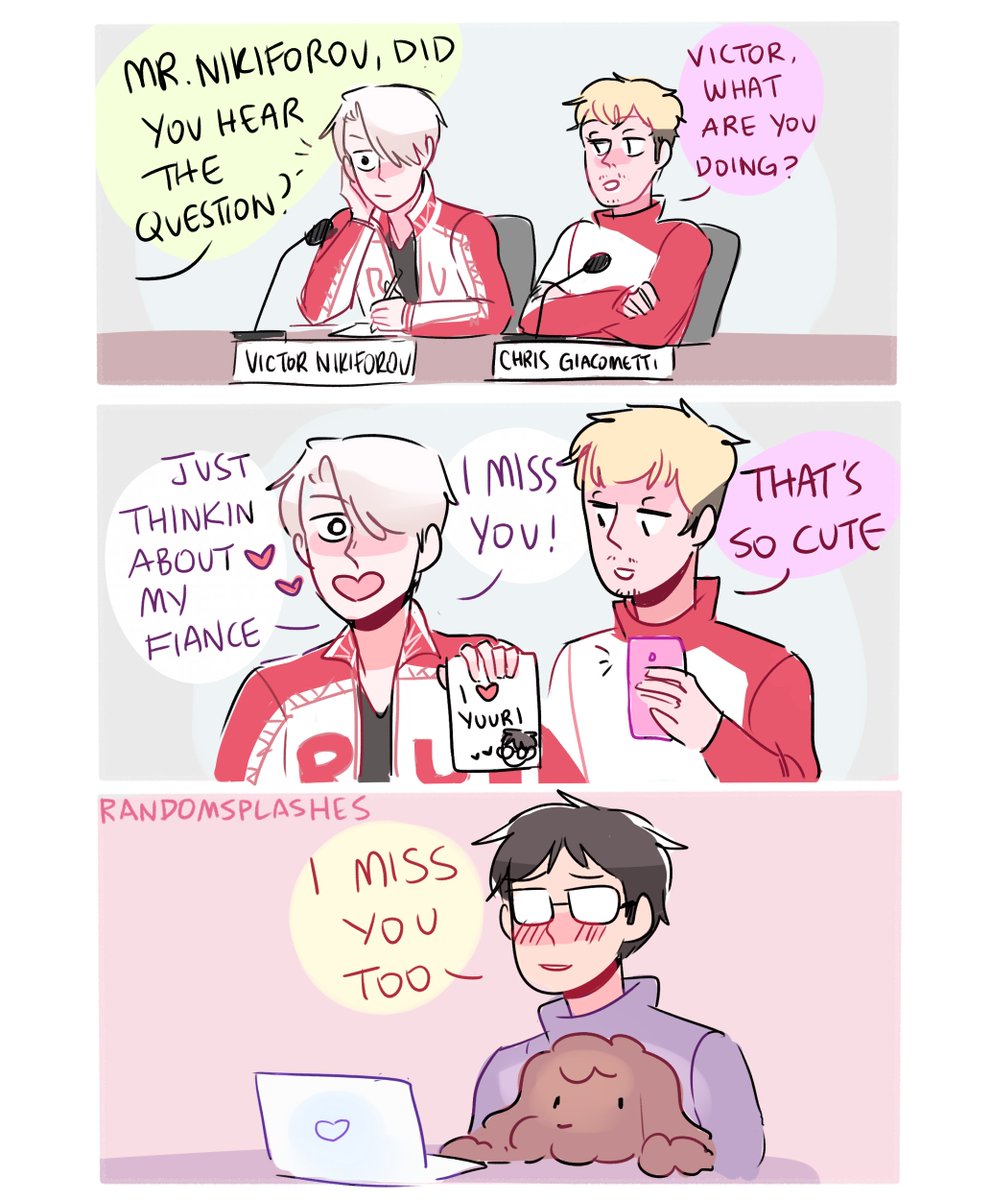 a concept for s2: when victor’s competing, he likes to write lovey-dovey things on paper and show them on live broadcast  😍  #yurionice