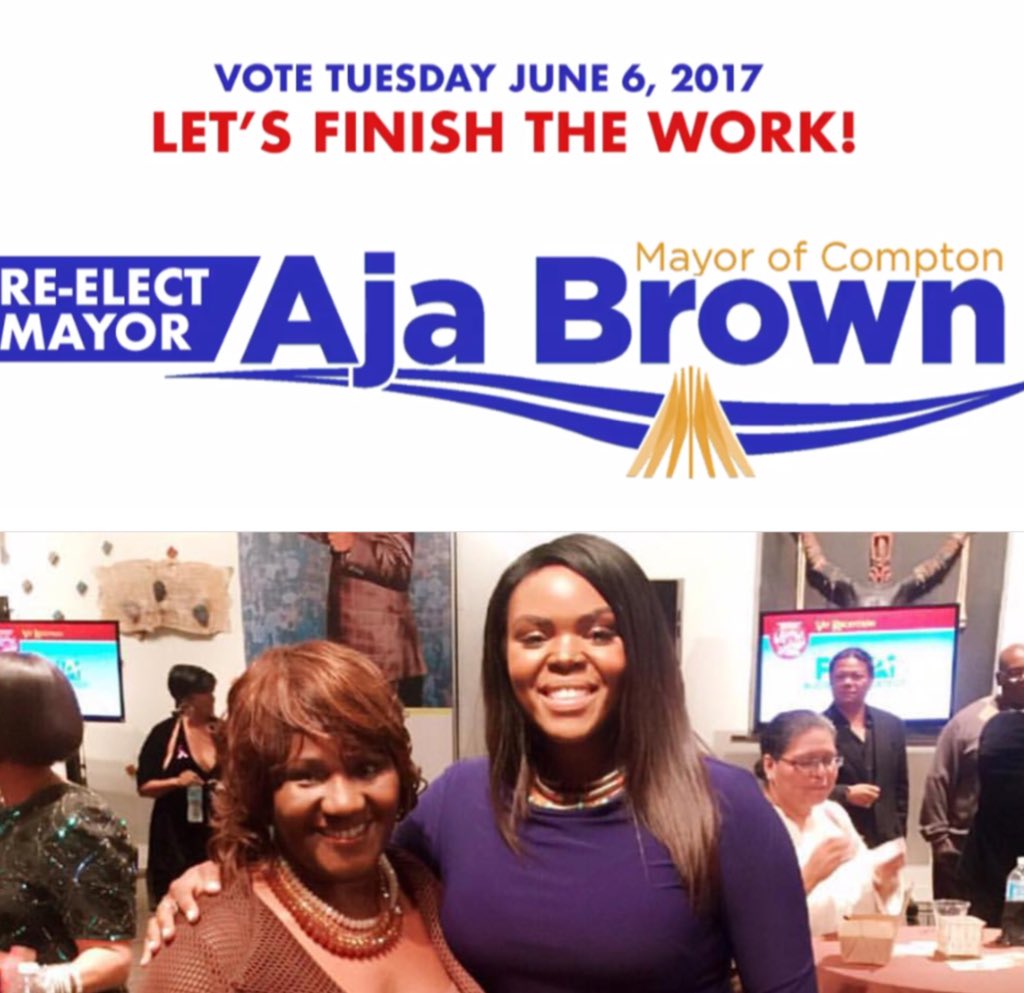 JudgeMablean's tweet photo. On tomorrow, make sure you re-elect Mayor @AjaLBrown. #Compton #LetsFinishTheWork 
#ImWithAja #VisionForCompton 
#YourVoteMatters #GOTV https://t.co/sejHF0wCHq