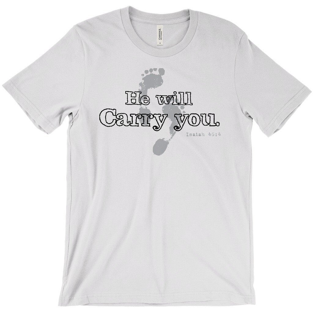 lvespirit's tweet image. Inspired by the Footprints in the Sand story - "He will Carry you." Unisex Tshirt lvespirit.com/collections/lv…