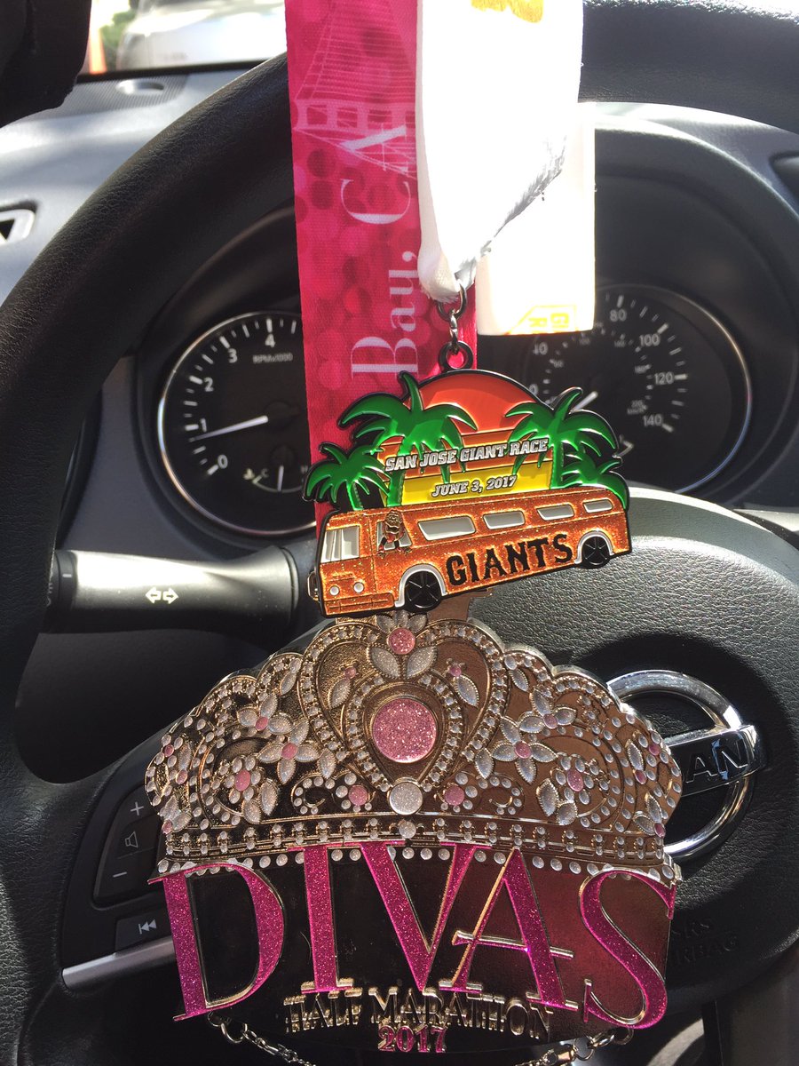 adellymccaffrey's tweet image. #MedalMonday #DoubleEdition @SJGiants @giantrace #GiantRace #5k @runlikeadivaCA #HalfMarathon #MedalChaser #RunnersLife #BeWhereYourFeetAre
