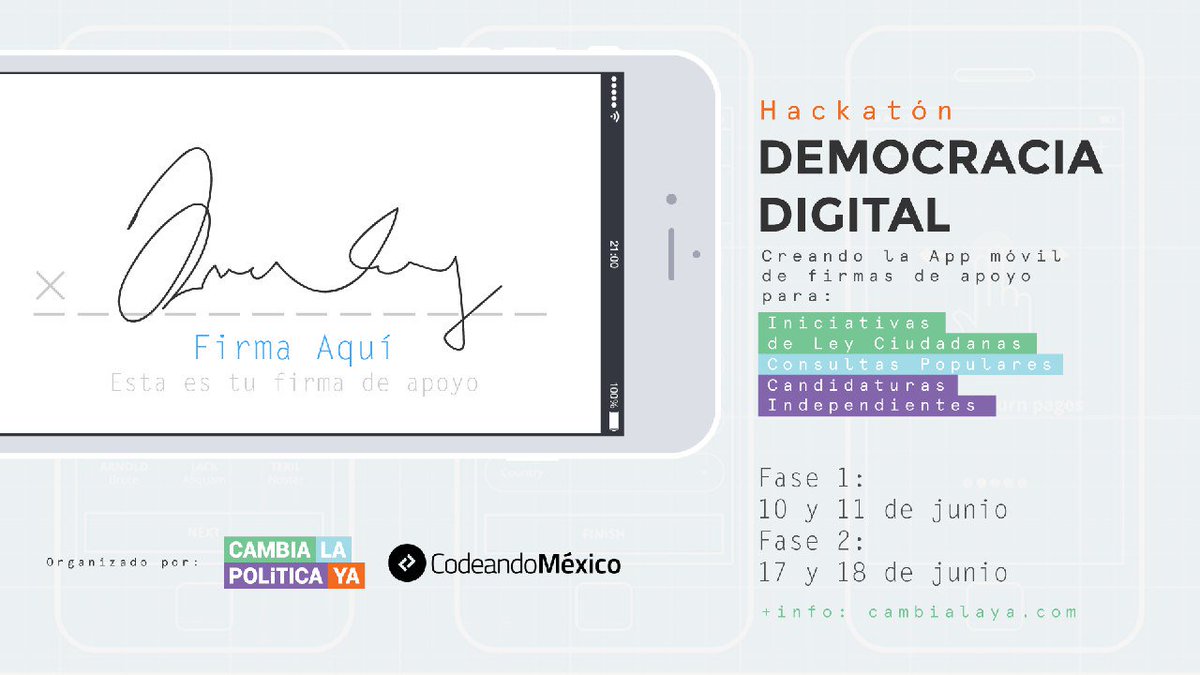 codeandocdmx's tweet image. Ya está abierto el registro para el #HackatonDemocraciaDigital ¡Regístrate!
bit.ly/HackDemocracia…
