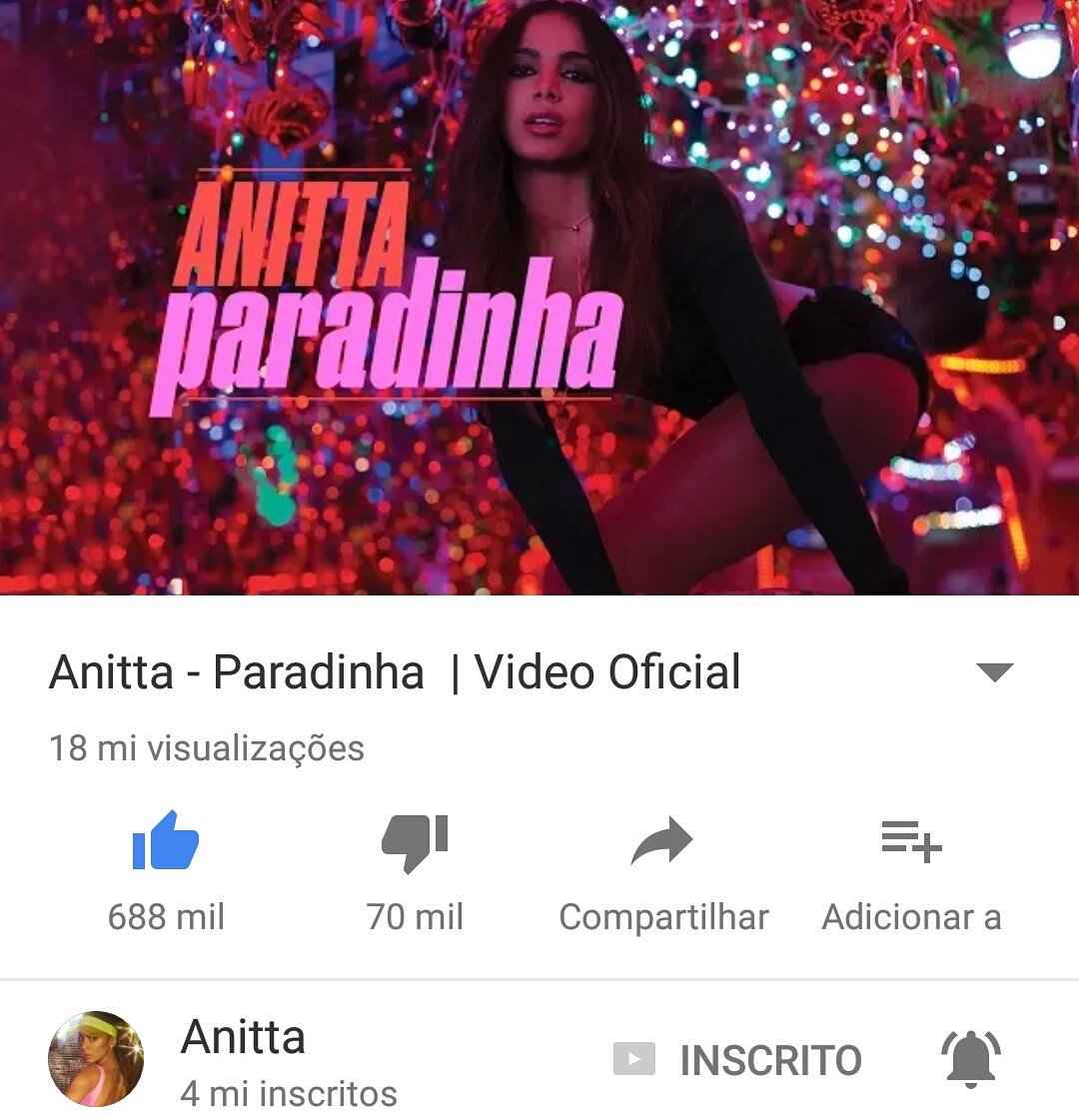 infocbanitta's tweet photo. 5 dias e 18 milhões de views 💥❤ #Paradinha #Anitta #Aniraaa https://t.co/Df93tlwfAl