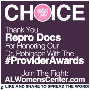 ALWomensCenter's tweet photo. THANK YOU to @ReproDocs for honoring Dr. Robinson for her work and dedication to women #ProviderAwards! #ProChoice https://t.co/66sb7ohV8v https://t.co/7obl2YH97z