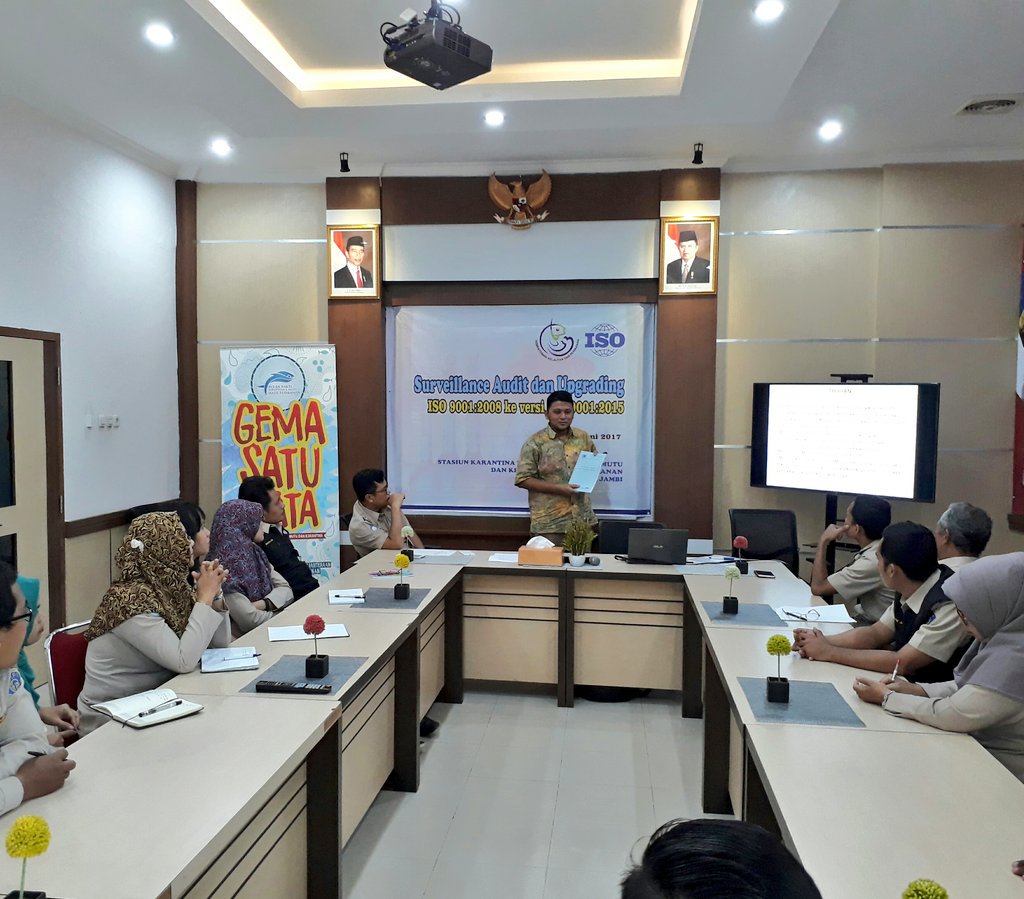 BPPMHKPJambi's tweet photo. 6/6 #NEW_BKIPM Pembukaan Surveillance Audit & Upgrading ISO 9001:2008 ke versi ISO 9001:2015 di Aula Kantor BKIPM Jambi @HumasBKIPM https://t.co/DRqINXalM2