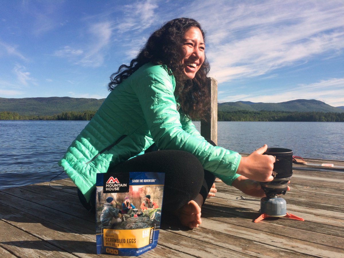 therealrideusa's tweet photo. Grateful to have @Mtnhouse as a ride partner! Erin testing out breakfast at team training camp. #neverenoughcalories #5000miles #tasty https://t.co/BjkyfaX76p