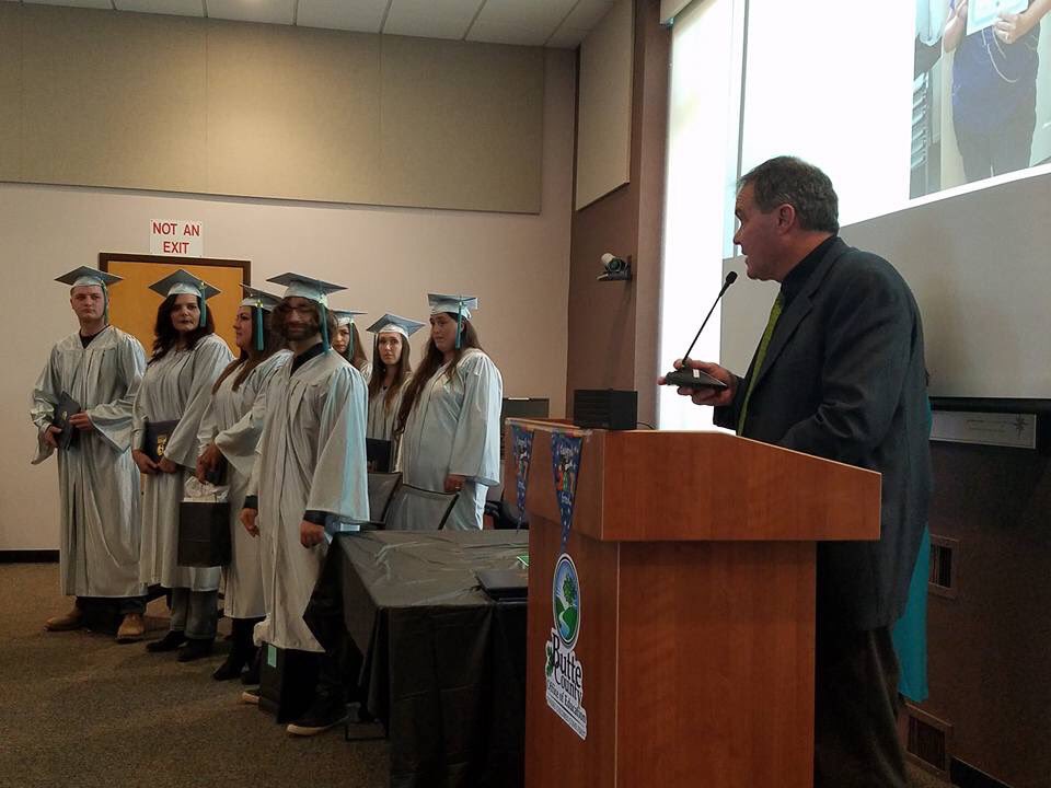 JanisD63's tweet photo. Nine new high school graduates in Butte County. Class of 2017 from Come Back Butte Charter @Mzevely1 @BCOEsuper @mikewalsh40 @nrg4kdz https://t.co/bkocZDEnsC