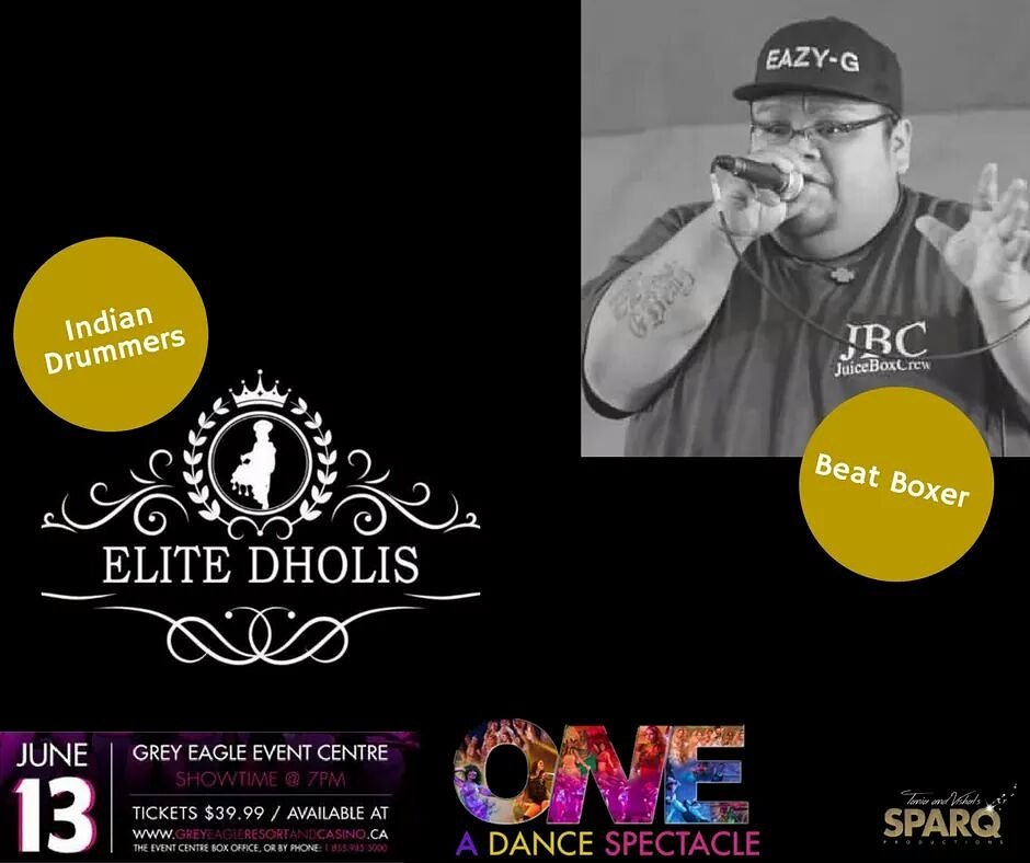 sparqpro's tweet photo. So many talented artists for you June13 #beatbox #easyg Erick Gutierrez #elitedholis Indian drummers #bhangra #yyc #calgaryevents Tix in bio https://t.co/wPjTZarsDw