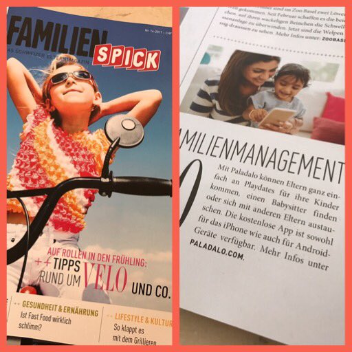#Zeitschrift #FamilienSpick #Schweiz 👍🏻😻paladalo.com/app #Paladalo #iOS #Android #Parenting #Toodler #App 🦋💕🍭