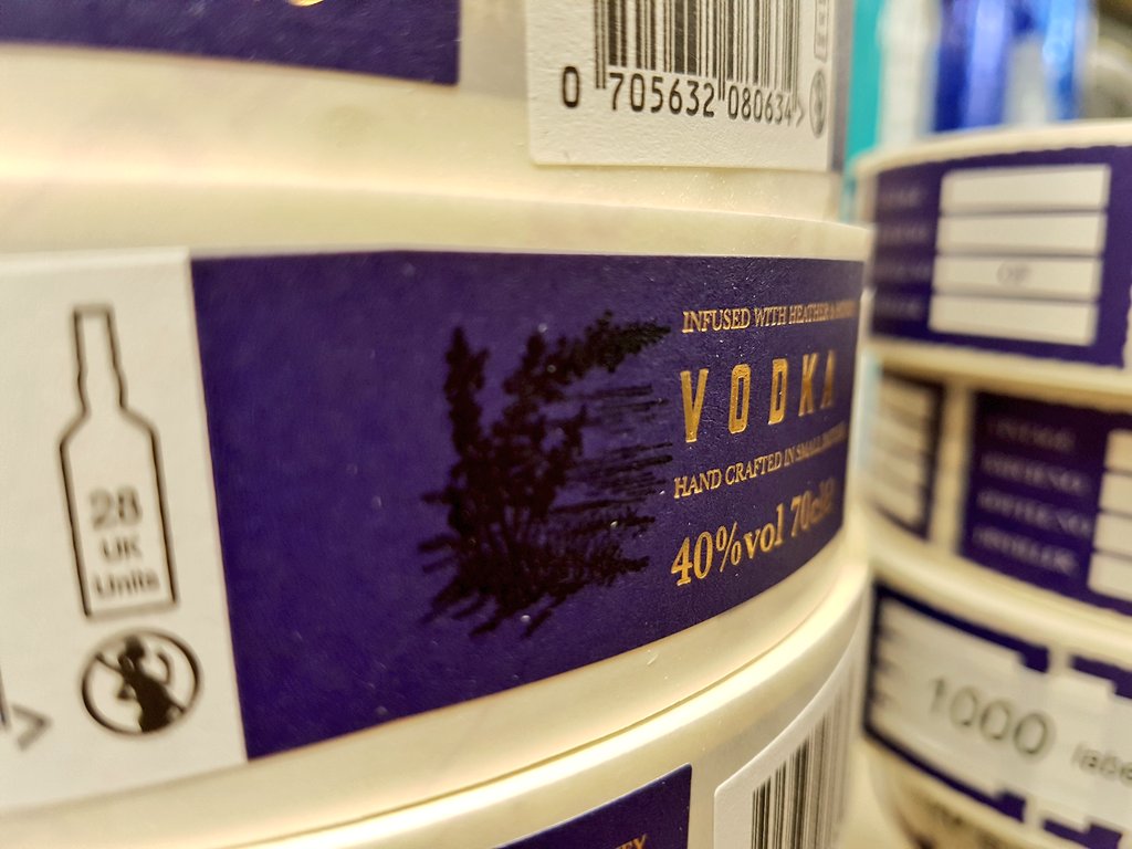 windmillprint's tweet photo. Labels produced on reels for @blackfordcraftdistillery #foilblocking #windmillprint #vodka #tasteofgrampian #labelsonrolls https://t.co/v8A6ZI51pp