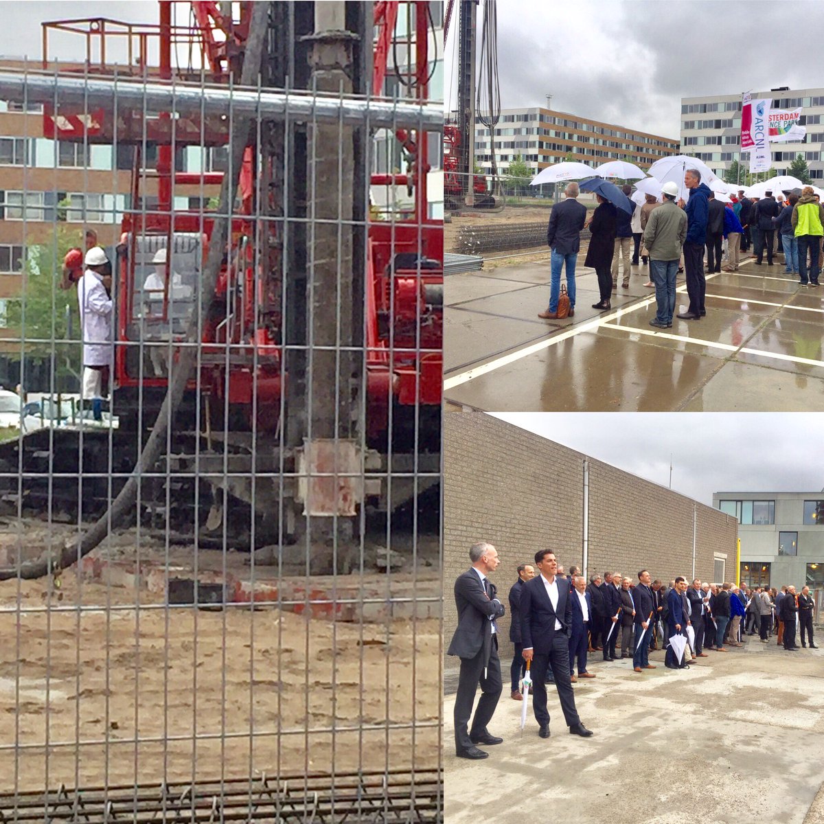 nanolithography's tweet photo. First pole setting ceremony Matrix VII is a fact! Important milestone for ARCNL #matrixic #amsterdamsciencepark #NWO #VUAmsterdam #UVA #ASML https://t.co/OsjQHpLYdN