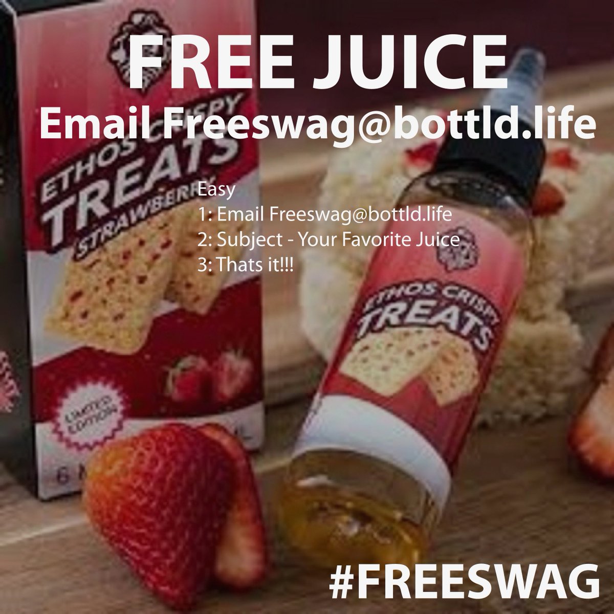 BottldLife's tweet photo. VAPE FOR FREE!!! HUGE JUICE GIVEAWAY!!!

-Like 
-Retweet
-Email - freeswag@bottld.life
-Subject - your favorite e-juice https://t.co/stipeDrpgF
