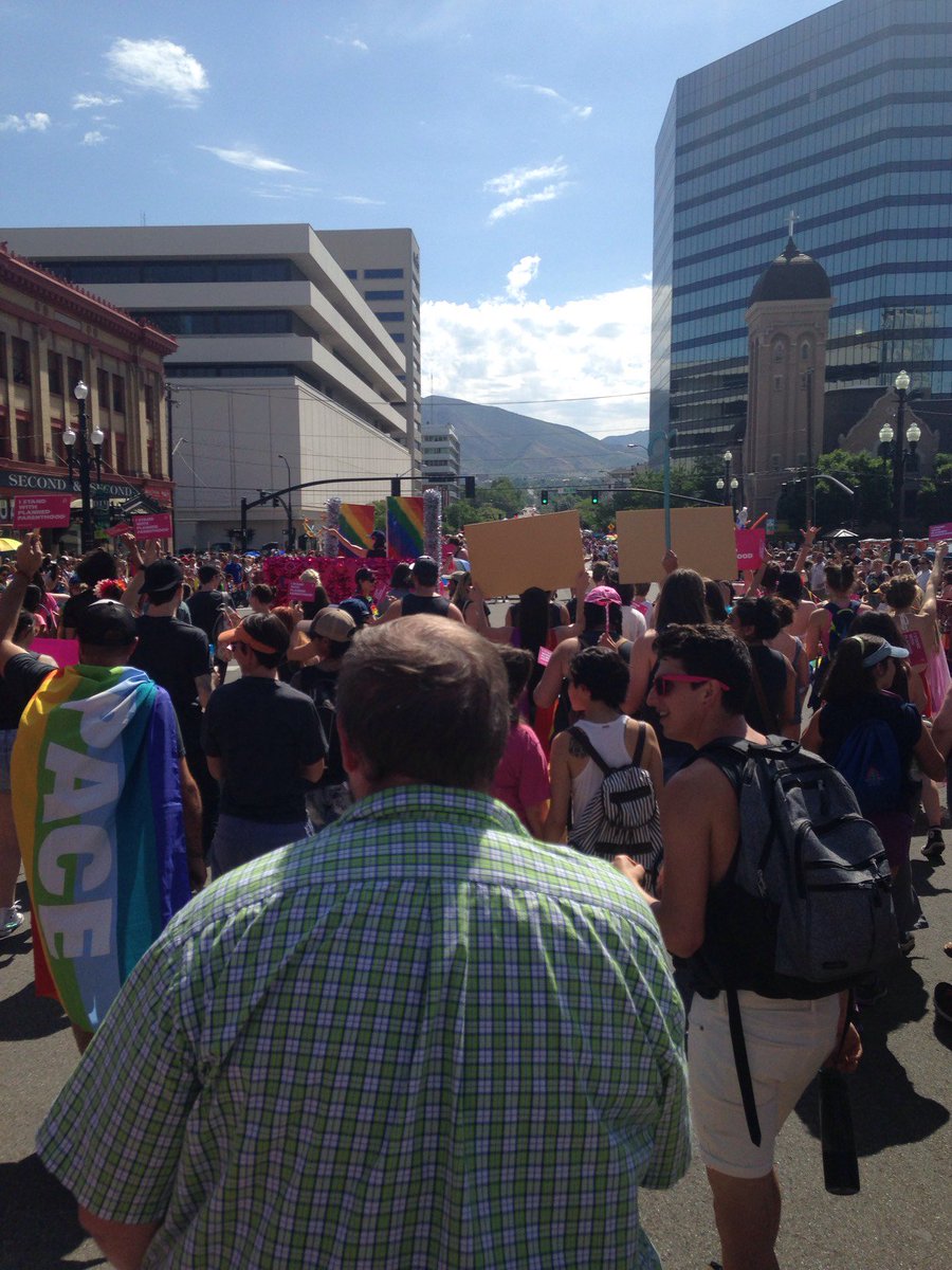 Cushman4Council's tweet photo. Marching in SLC Pride Parade!! #Pride #SLC #IStandWithYou #IStandWithPP https://t.co/9yKapfBg9E