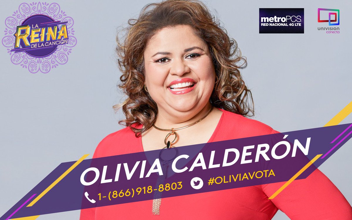 ReinaDLaCancion's tweet photo. Si apoyas a Olivia Calderon usa su hashtag en TW, llama su número y/o vota en la Univision Conecta App 💜 #ReinaDeLaCancion https://t.co/07wjh0o74r