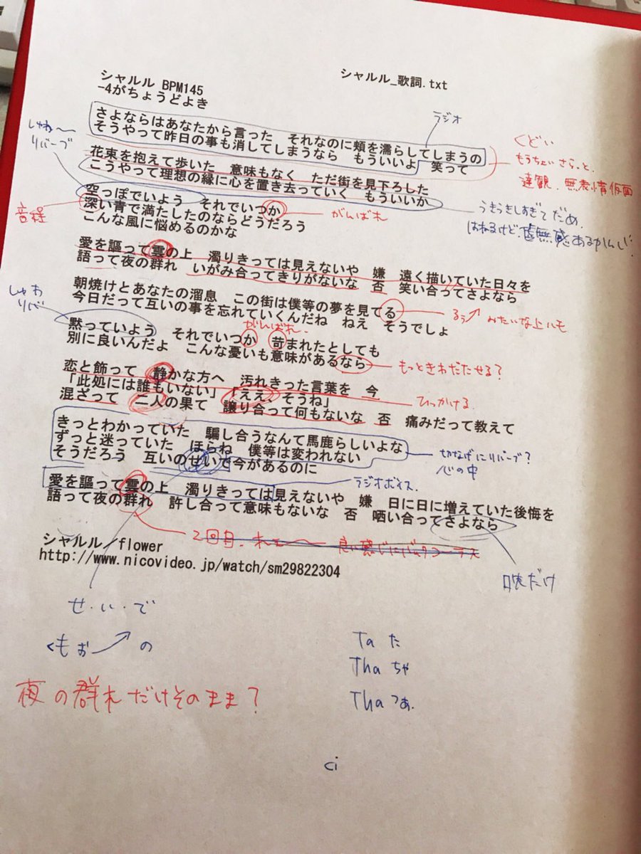 Liqu Auf Twitter 歌を録音する時はザッとフル尺で録ってから何回も聴き直して気に入らない部分をメモしてまたちまちまとリテイクをしていくのだけど シャルル歌ってみたの時のメモ量と雑さがすごい