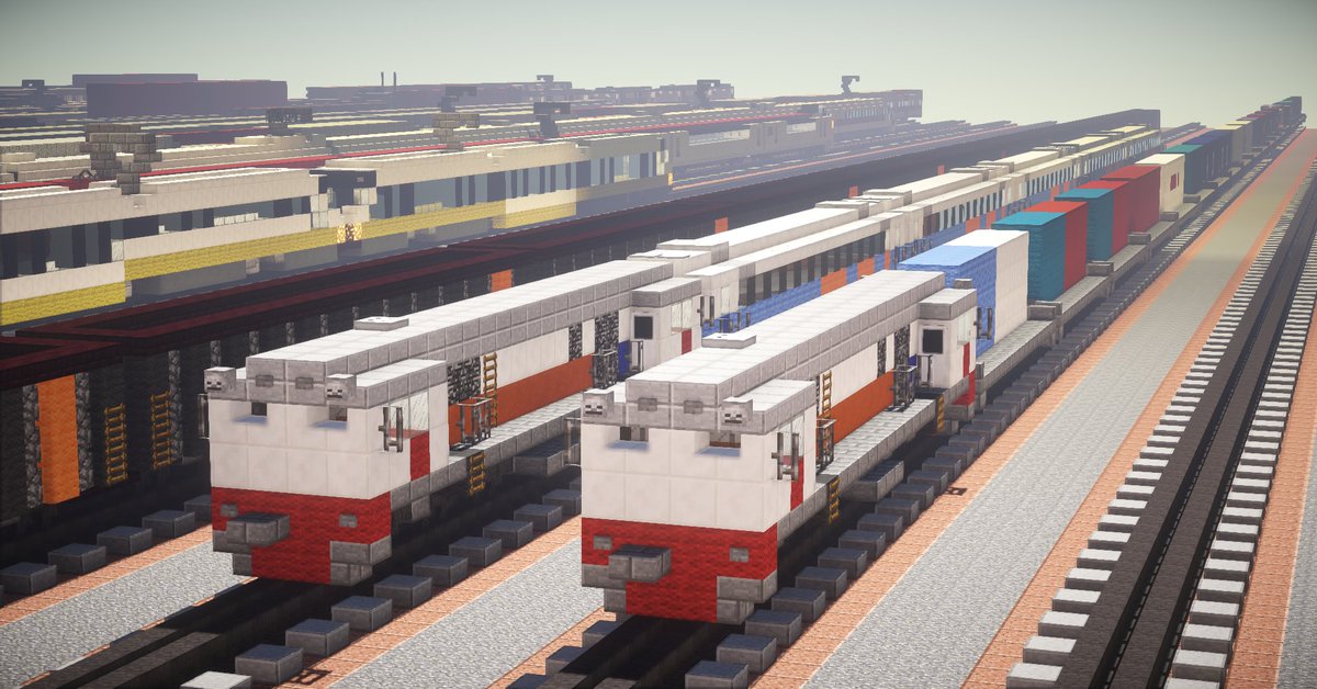 CraftyFoxe's tweet photo. I just built up some Indonesian trains for my next animation. #MinecraftTrain https://t.co/hGKmVylbZ7