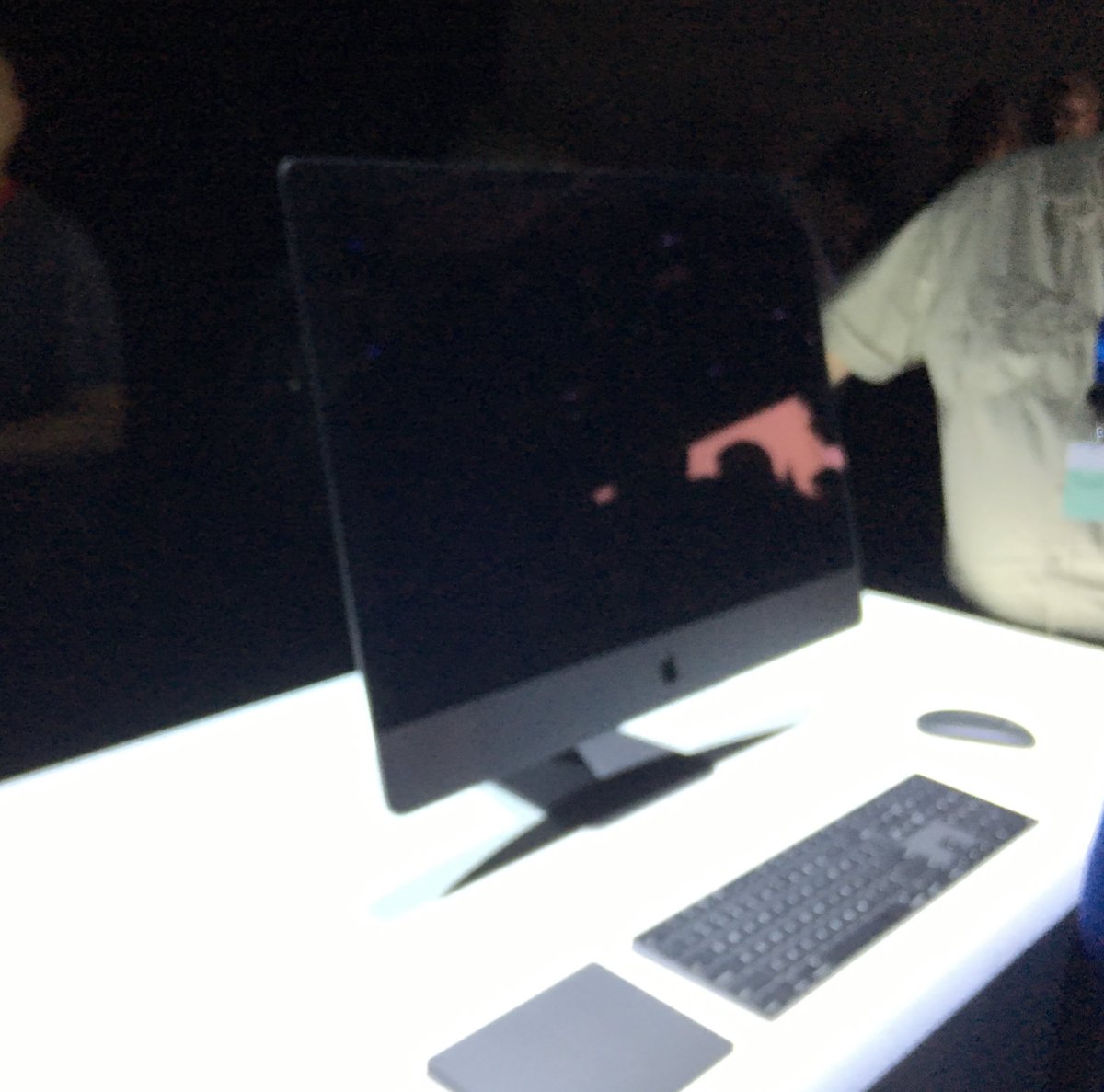 Checked out the hands on demo area. Photos of new HomePods and the new iMac Pro.