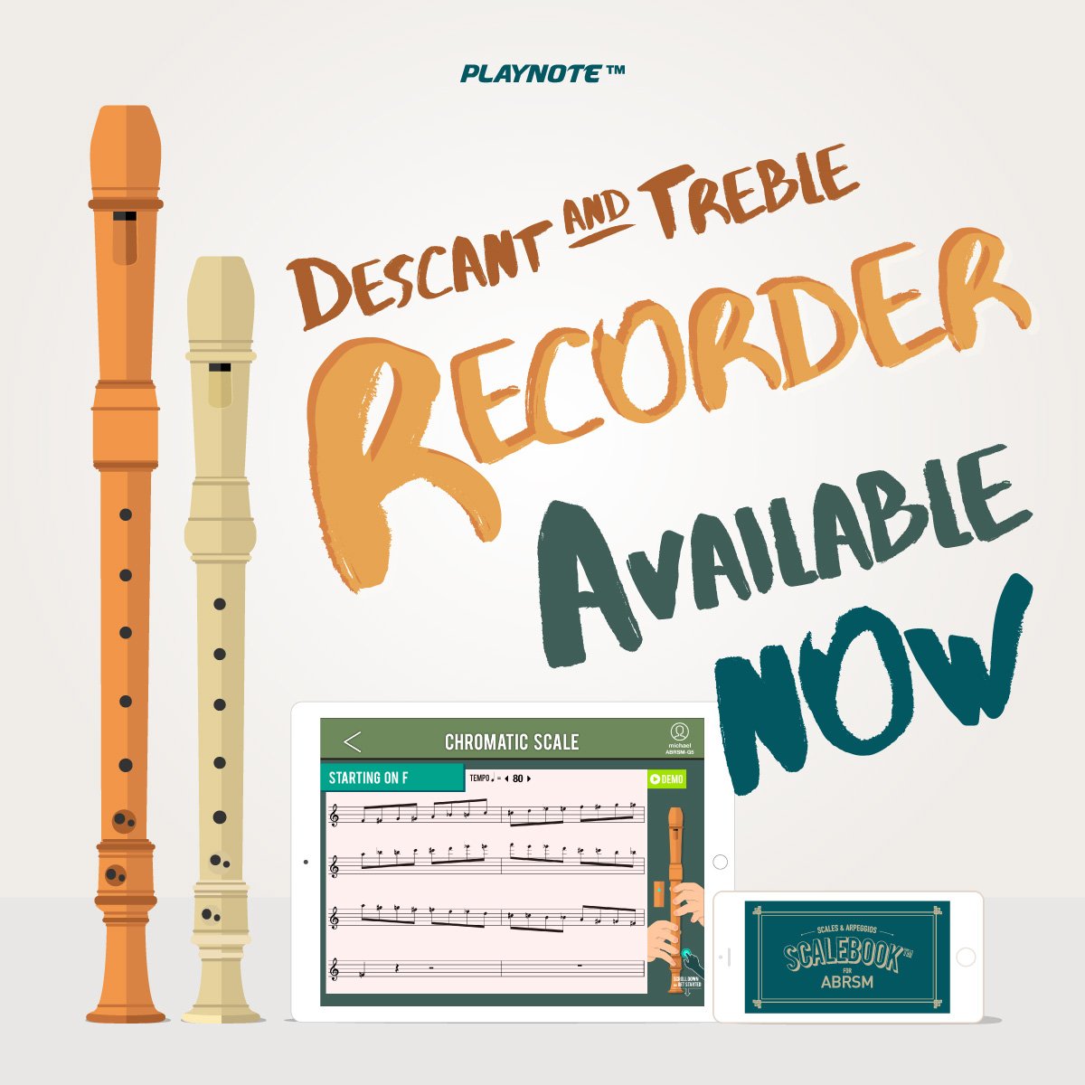Descant and treble recorders now available on Scalebook! Download now: scalebookapp.com #ABRSM #treble #descant #recorder #music #ios
