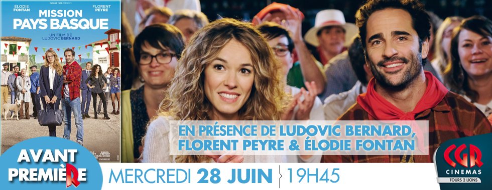 A noter AVP de #MissionPaysBasque mercredi 28/06 @CGRTours2Lions en présence @Elodie_Fontan @florentpeyreoff #LudovicBernard. Préventes open