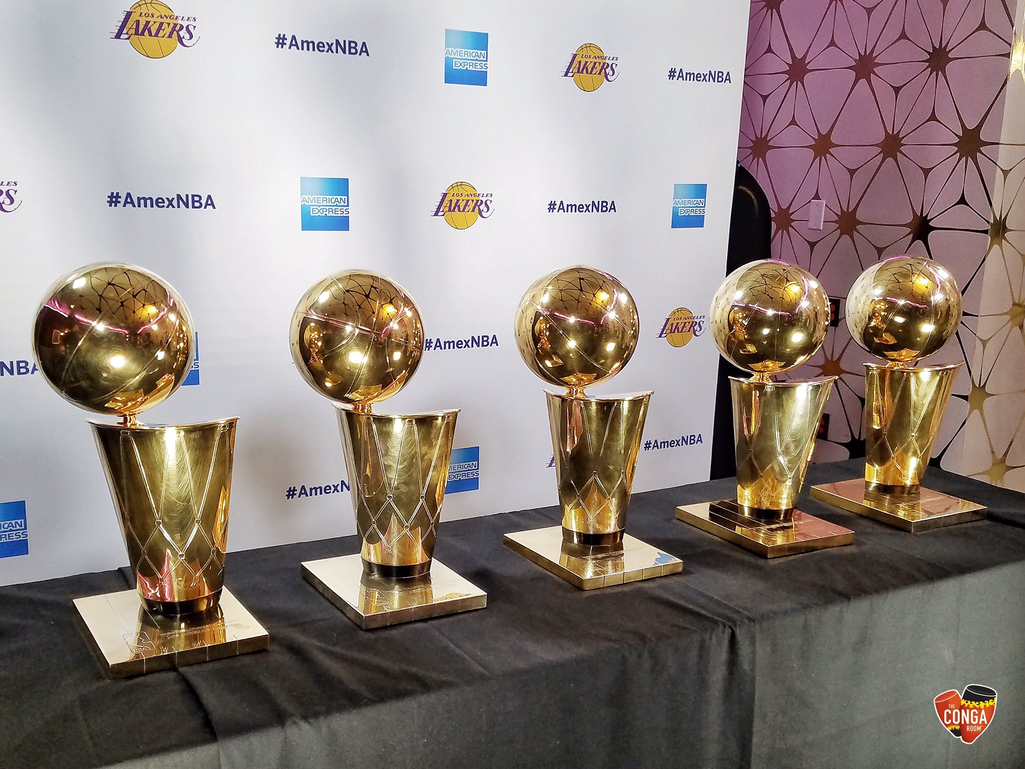 Conga Room on X: #Lakers #NBA #Champion Trophies back on display at  @CongaRoom for tonight's @AmericanExpress Exclusive Card Member Experience!  #AmexNBA  / X