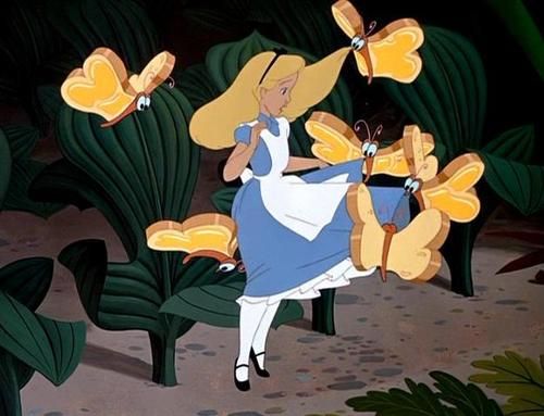 Ronnie Del Carmen Bread And Butterflies Accost Alice In Alice In Wonderland 1951 Animation Disney