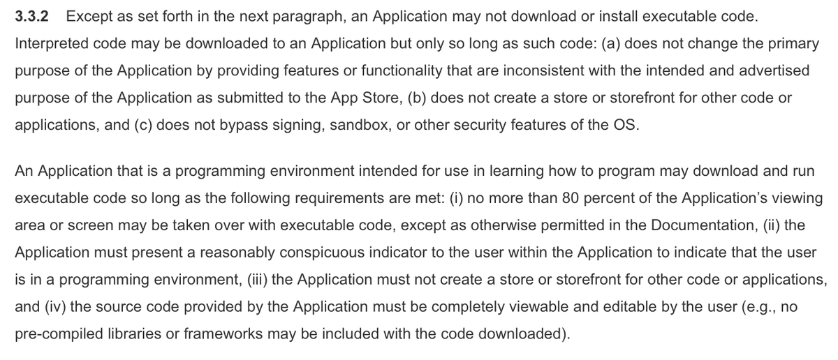 palmin's tweet image. The App Store has been opened up for developer-tools that download and run code. This will make a big difference.
