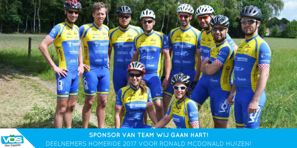 voscapelle's tweet photo. Trotse sponsor van Team Wij gaan HART! #estafette #wielertocht #500km #24uur #RonaldMcDonald #homeride https://t.co/9PgMScQaSq