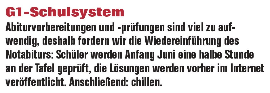MartinSonneborn's tweet photo. Auszug 11 aus dem #Wahlprogramm der Partei #DiePARTEI zur #BTW17: https://t.co/hVfLxWc6am
