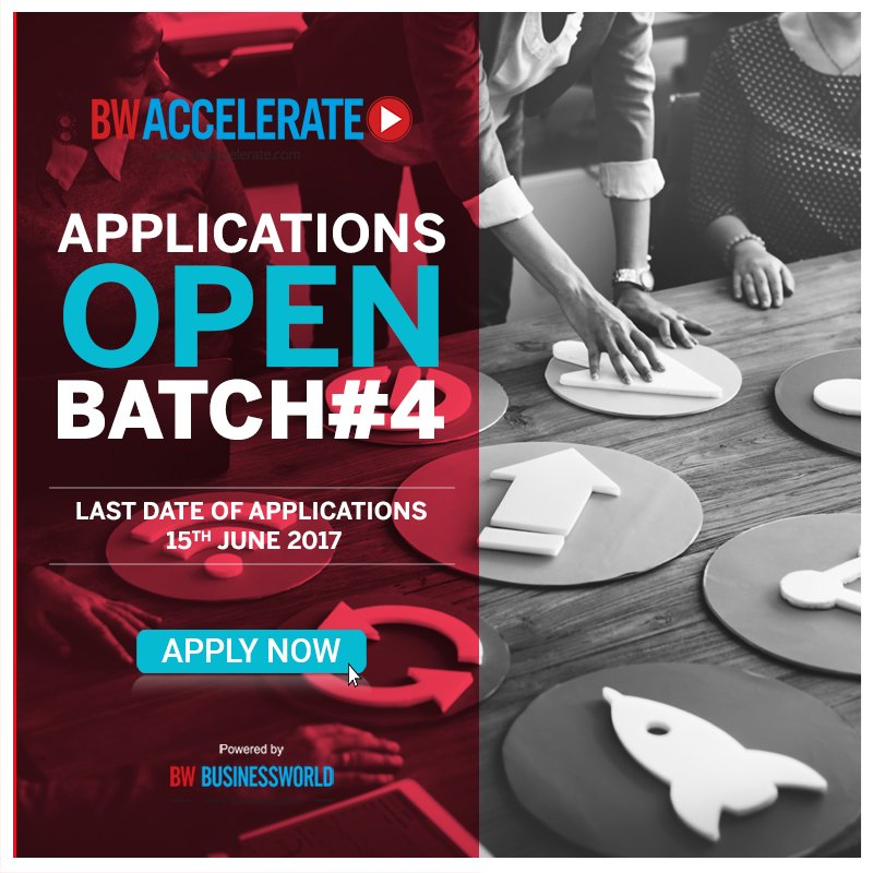 Applications Open Batch #4 | <a href="/BWACCELERATE/">BW Accelerate</a> inviting Applications for Batch#4. Powered by <a href="/BWBusinessworld/">BW Businessworld</a>.
bwaccelerate.com <a href="/ashusozg/">Ashu Agrawal</a>