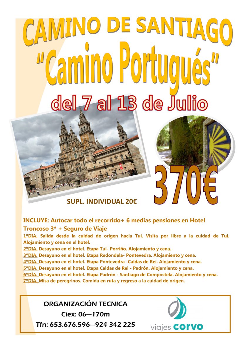 #OpieGraphicAnuncia una experiencia inolvidable con CORVO VIAJES al <a href="/CaminoSantiago3/">Camino de Santiago</a> #caminodesantiago #Experiencia #Peregrino