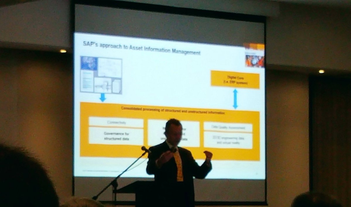 SAAMA_Conf's tweet photo. .@SAP VP, Dr Achim Krüger, sharing his view on digital transformation and what it really means for #AssetManagement asset https://t.co/gtBilUXS8h