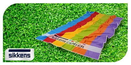 Nog meer mooi weer op komst. Dan komt de Sikkens Center strandlaken goed van pas. Vraag in de Sikkens Center naar de actievoorwaarden.