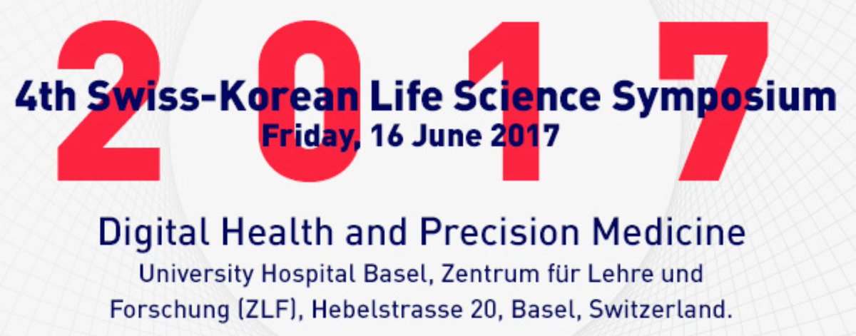 Join us for the 4th Swiss-Korean Life Science Symposium in Basel next week! 
Full program and registration at:
innovationmeetsart.org/2017/swiss-kor…