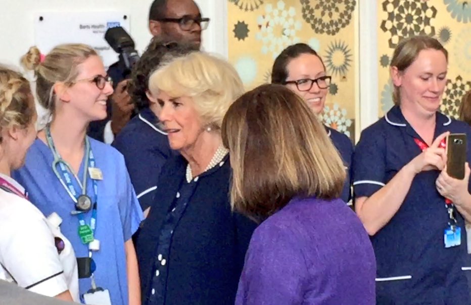Charles and Camilla meeting hospital staff at <a href="/NHSBartsHealth/">Barts Health</a> where a dozen patients were taken after #LondonBridgeAttack