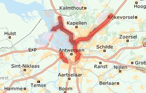 ANWBeuropa's tweet photo. #Belgie nog altijd een stuk drukker dan anders, vooral rond #Anwerpen https://t.co/JPx0TOrjrg