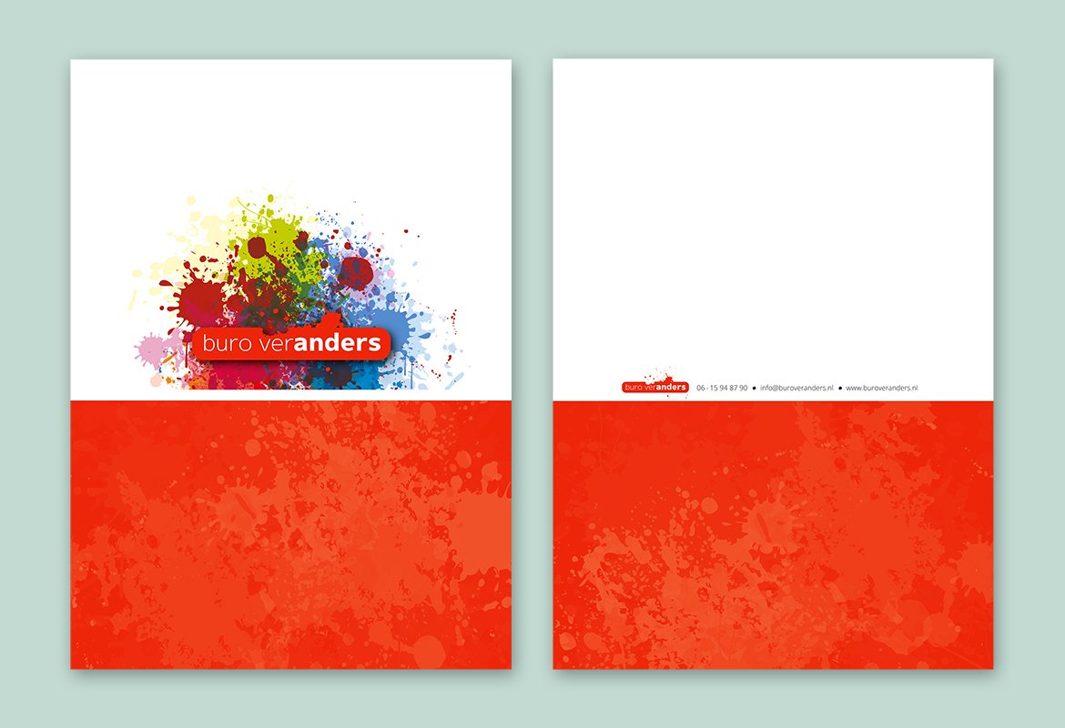 M'n ontwerp voor de offertemap van Buro Veranders. Tevreden over het gedrukte eindresultaat! #GraphicDesign #LogoDesign