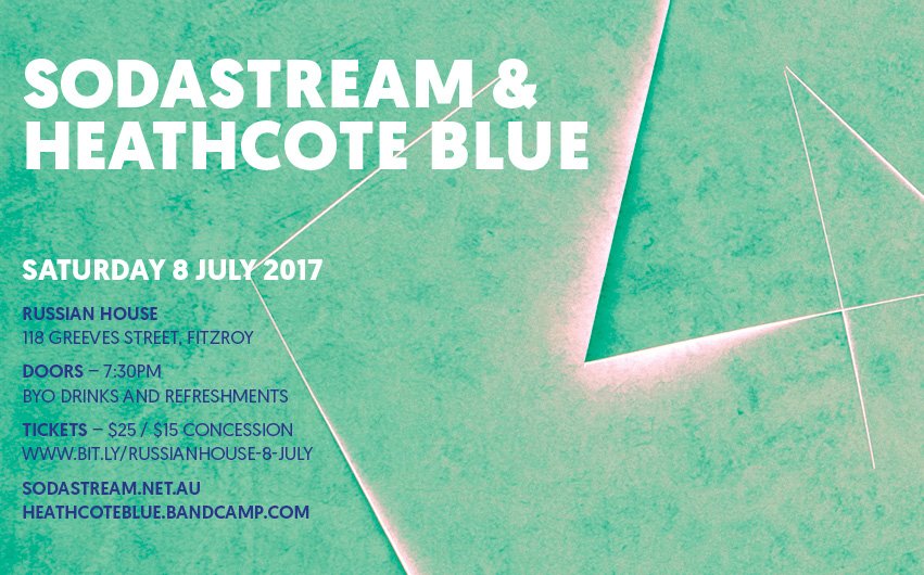 sodastream_band's tweet photo. We have a couple of great shows coming up in Castlemaine and Fitzroy. Looking forward to playing back on home turf. https://t.co/eJmwuzTEE1 https://t.co/ohstd8cBXL