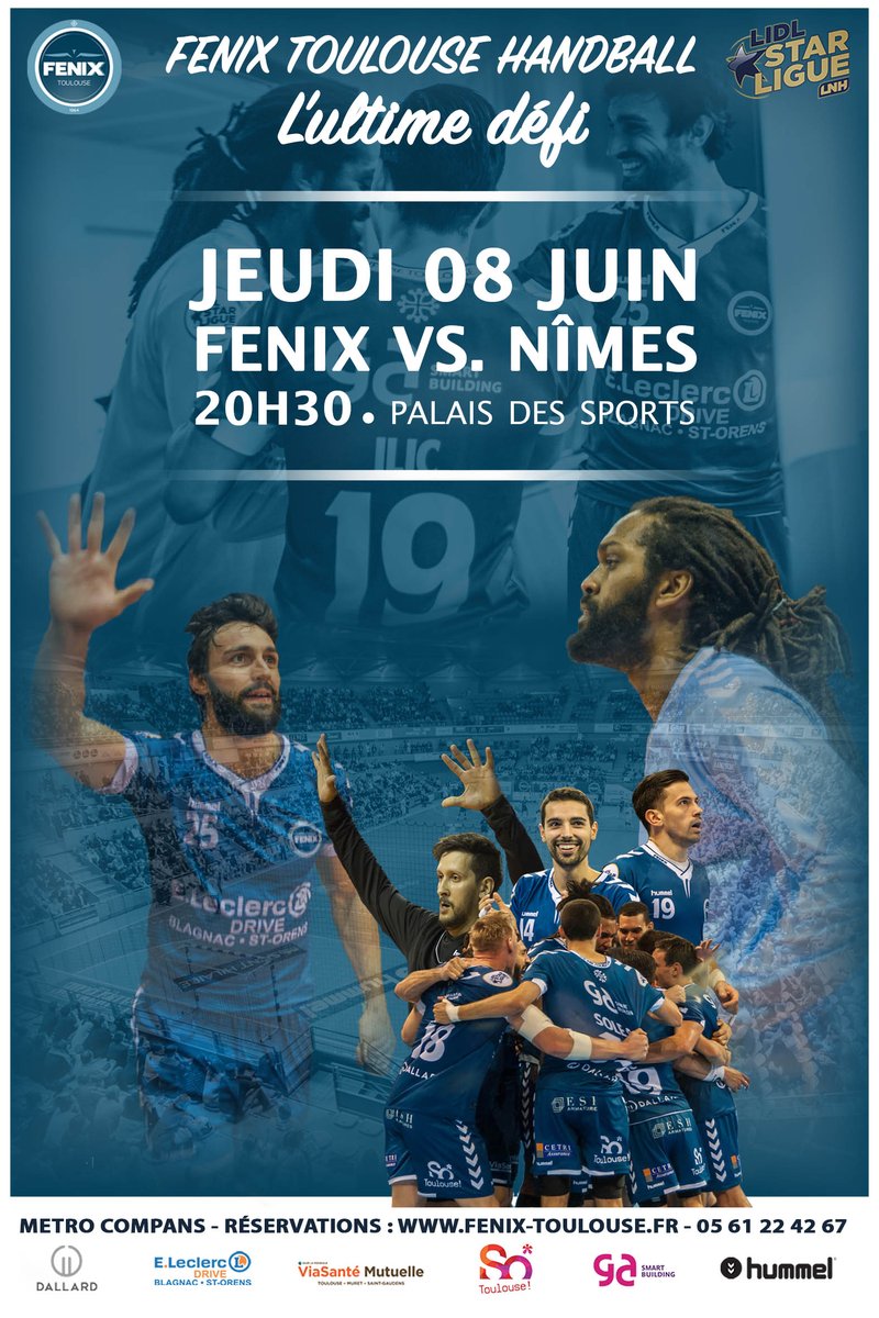 ToulouseFM's tweet photo. Jeudi, le @FENIX_HB jouera le dernier match contre @USAMNIMESGARD. Dernier match en carrière pour Rémi #Calvel. https://t.co/I185FQHKQt https://t.co/x3LLKw79BY